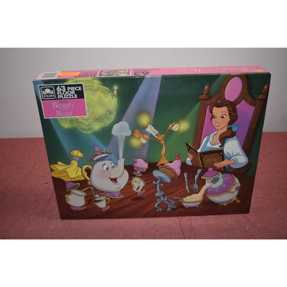 Golden 63 Piece Floor Puzzle Disney Beauty and the Beast 17"x22" NEW #2 - Picture 1 of 6